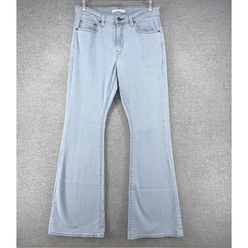 Levis 726 Flare Jeans Women Size 30X32 Blue Stripe Casual
